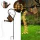 Solar Kettle Light Metal Solar Powered Wrought Iron Hollow Out Lamp Firefly Bunch Light Garden Supplies