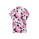 TOM TAILOR Damen T-Shirt mit V-Ausschnitt, rosa, Allover Print, Gr. XS