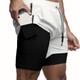 2-in-1 Double Layer Shorts With Inner Zipper Pocket, Men's High Stretch Sports Shorts For Summer Gym Workout Training