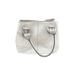 Tignanello Satchel: Metallic Silver Solid Bags