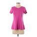 Isaac Mizrahi LIVE! Short Sleeve T-Shirt: Pink Tops - Women's Size 2X-Small