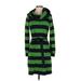 Vineyard Vines Casual Dress - Sweater Dress Crew Neck Long sleeves: Green Stripes Dresses - Women's Size Small