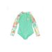 Cat & Jack One Piece Swimsuit: Green Print Sporting & Activewear - Kids Girl's Size Large