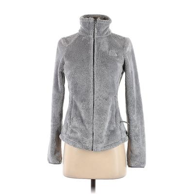 The North Face Fleece Jacket: Short Silver Solid Jackets & Outerwear - Women's Size X-Small