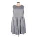 Halogen Casual Dress - A-Line Scoop Neck Sleeveless: Gray Dresses - Women's Size 24