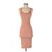 Forever 21 Casual Dress - Bodycon Scoop Neck Sleeveless: Tan Solid Dresses - Women's Size Small