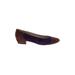 Salvatore Ferragamo Heels: Pumps Chunky Heel Work Purple Shoes - Women's Size 8 1/2 - Almond Toe