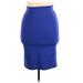 T Tahari Casual Skirt: Blue Solid Bottoms - Women's Size X-Large