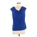 Calvin Klein Sleeveless Top Blue Print Cowl Neck Tops - Women's Size Medium