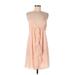 Eloise Casual Dress - Party V Neck Sleeveless: Tan Print Dresses - Women's Size Large