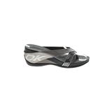 DKNY Wedges: Gray Print Shoes - Women's Size 7 - Open Toe