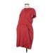 Gap - Maternity Casual Dress - Party High Neck Short sleeves: Burgundy Solid Dresses - Women's Size Large