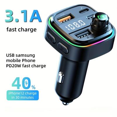 New Car Mp3 Wireless Speaker Multi-function Car Mp3 Player Dual Usb Car Charger Fast Charge Multi-function