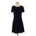 MICHAEL Michael Kors Casual Dress - A-Line Crew Neck Short sleeves: Blue Print Dresses - Women's Size X-Small