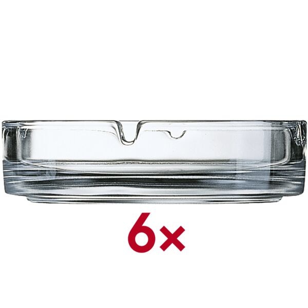Arcoroc Aschenbecher klar stapelbar groß 10.7 cm 6er-Pack transparent, 10.7x3.5x10.7 cm Image