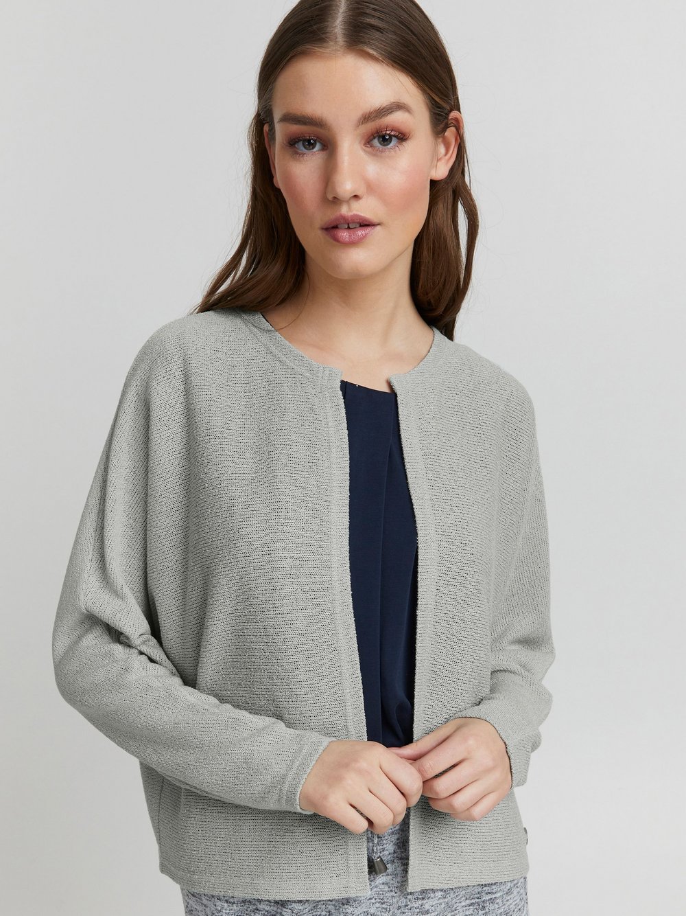 OXMO Strickjacke Damen grau, M Image