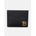 Leather B-buzz Card Holder - Black - Balmain Wallets
