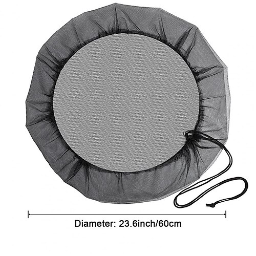 2 Stück Netzabdeckung für Regentonnen mit Kordelzug, Wasserauffangeimer, Tankschutzgitter zur Verhinderung von heruntergefallenen Blättern in Gartentraufen im Freien Image