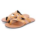 Herren Sandalen Hausschuhe Flip-Flops Fischer Sandalen Brautkleider schlicht Strand Design Urlaub PU Atmungsaktiv Schwarz Weiß Braun Sommer