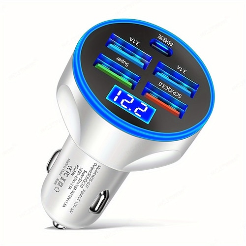 250 W PD USB-Autoladegerät Schnellladung Typ C USB-Telefonadapter im Auto für Auto-Schnellladegerät