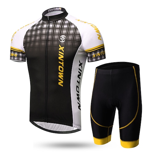 21Grams Herren Radtrikot mit Radhose fahrradbekleidung set Kurzarm MTB Mountain Rennrad Grün Weiss grau Himmelblau Farbverlauf Fahhrad Sportkleidung Atmungsaktiv UV-resistant Rasche Trocknung Image