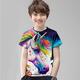 kinderkleidung Jungen T-Shirt Tee Einhorn Kurzarm Kinder oben Outdoor 3D-Druck Cool Täglich Sommer Schwarz 4-12 Jahre