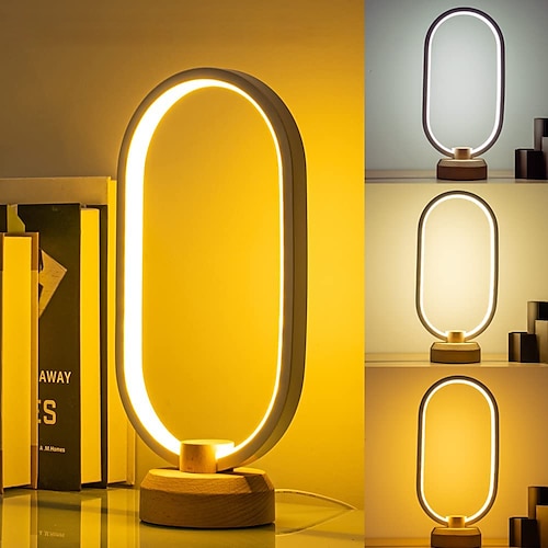 LED-Holztischlampe USB-Schnittstelle Schlafzimmer Nachttischlampe dimmbare LED-Beleuchtung kreative Heimdekoration und einzigartiges Umzugsgeschenk Image