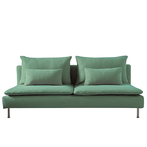 100% Baumwolle 3-Sitzer Abschnittsbezug einfarbig gepolsterte Baumwollbezüge 8-teilig Futonbezug Set Image