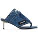 Denim Open Thong Heeled Sandals