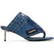 Denim Open Thong Heeled Sandals