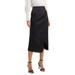 Inu Satin Faux Wrap Midi Skirt