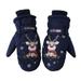 Dyfzdhu Kids Winter Gloves Snow Ski Waterproof Thermal Insulated Gloves For Boys Girls Toddler Children Youth For Cold Weather Navy