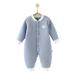 Itsun Toddler Boy Pajamas Toddler Fleece Pajamas Baby Boy Girl Solid Romper Short/Long Sleeve Jumpsuits Clothes Sets Blue 90