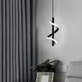 Lampada a Sospensione Moderna led Lampadario a Soffitto Creativa Spirale Nera Luce Bianco Fredda