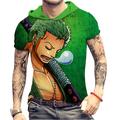 One Piece Monkey D. Luffy Roronoa Zoro Cartoon Sportswear Back To School Anime Harajuku Graphic Top For Men's Adults' 3D Print