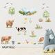 Spring Farm Wall Decals featuring Mountain Cows, Chicks, Ducks, and Geese - Suitable for Farmhouses, Kitchens, Living Rooms, Bedrooms, Studies, and Early Childhood Education Rooms - Removable Home Wall Decor Decals for Background Walls