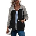 Women's Zip Up Sweatshirt Zip Hoodie Sweatshirt Color Block Street Casual Zip Up Front Pocket White Pink Red Basic Hoodie Long Sleeve Top Micro-elastic Fall Winter