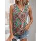 Women's Tank Top Vest Paisley Casual Blue Orange Green Print Sleeveless Vintage Ethnic V Neck Regular Fit Summer