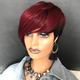 Short Red Human Hair Wigs for Black Women Pixie Cut Wig Human Hair Short Burgundy Pixie Wigs Human Hair with Bangs Ombre Red Short Pixie Human Hair 1B/99J