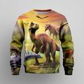 Boys 3D Graphic Animal Dinosaur Sweatshirt Long Sleeve 3D Print Summer Fall Fashion Streetwear Cool Polyester Kids 3-12 Years Outdoor Casual Daily Regular Fit