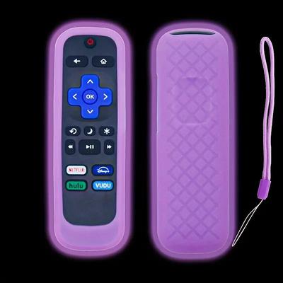 Glowing Non-Slip Silicone Remote Case for Roku TCL HisenseDurable Versatile Protection with Color Tie