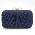 Women's Clutch Bags Satin Party Event / Party Bridal Shower Crystals Black Champagne Dark Blue