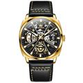 New Olevs Olevs Brand Men'S Watch Luminous Waterproof Skeleton Mechanical Watch Fashion Tonneau-Shaped Belt Men'S Sports Watch