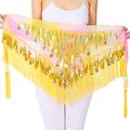 Belly Dance Hip Scarves Women's Training / Performance Terylene Gold Coin / Tassel / Paillette Characters Hip Scarf