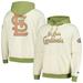 Men's New Era Cream/Green St. Louis Cardinals Color Pop Pullover Hoodie