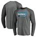 Men's Fanatics Branded Heathered Gray/Heathered Charcoal Carolina Panthers Vintage On The Ropes Raglan Tri-Blend Long Sleeve T-Shirt