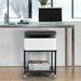 Printer Stand Under Desk Printer with Wheels 2 Tier Rolling Printer Black Cart