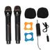 Wireless Microphone 1 for 2 Dual Portable Handheld Dynamic Karaoke Mic System with Rechargeable Receiver for Party Meeting