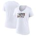 Women's Fanatics Branded White Nashville Predators Love Wins V-Neck T-Shirt