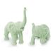 'Welcoming Elephants' (pair) - Celadon Ceramic Sculptures from Thailand